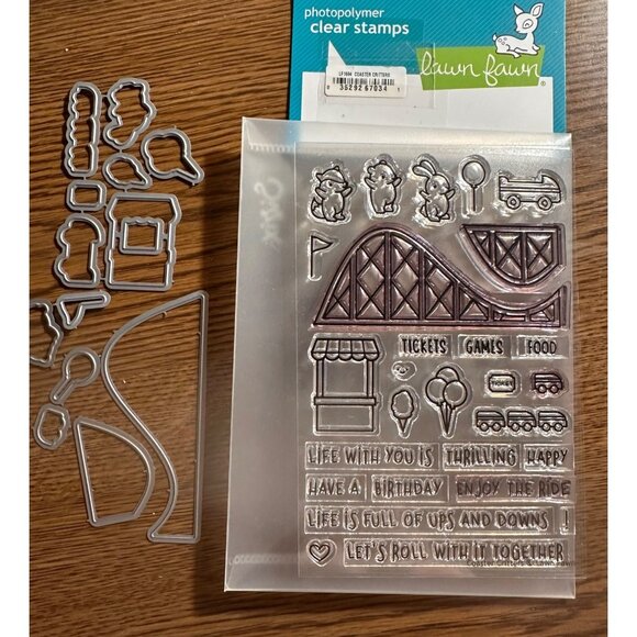 Lawn Fawn Coaster Critters Stamps & Die Set, Amusement Park Theme - Picture 1 of 3